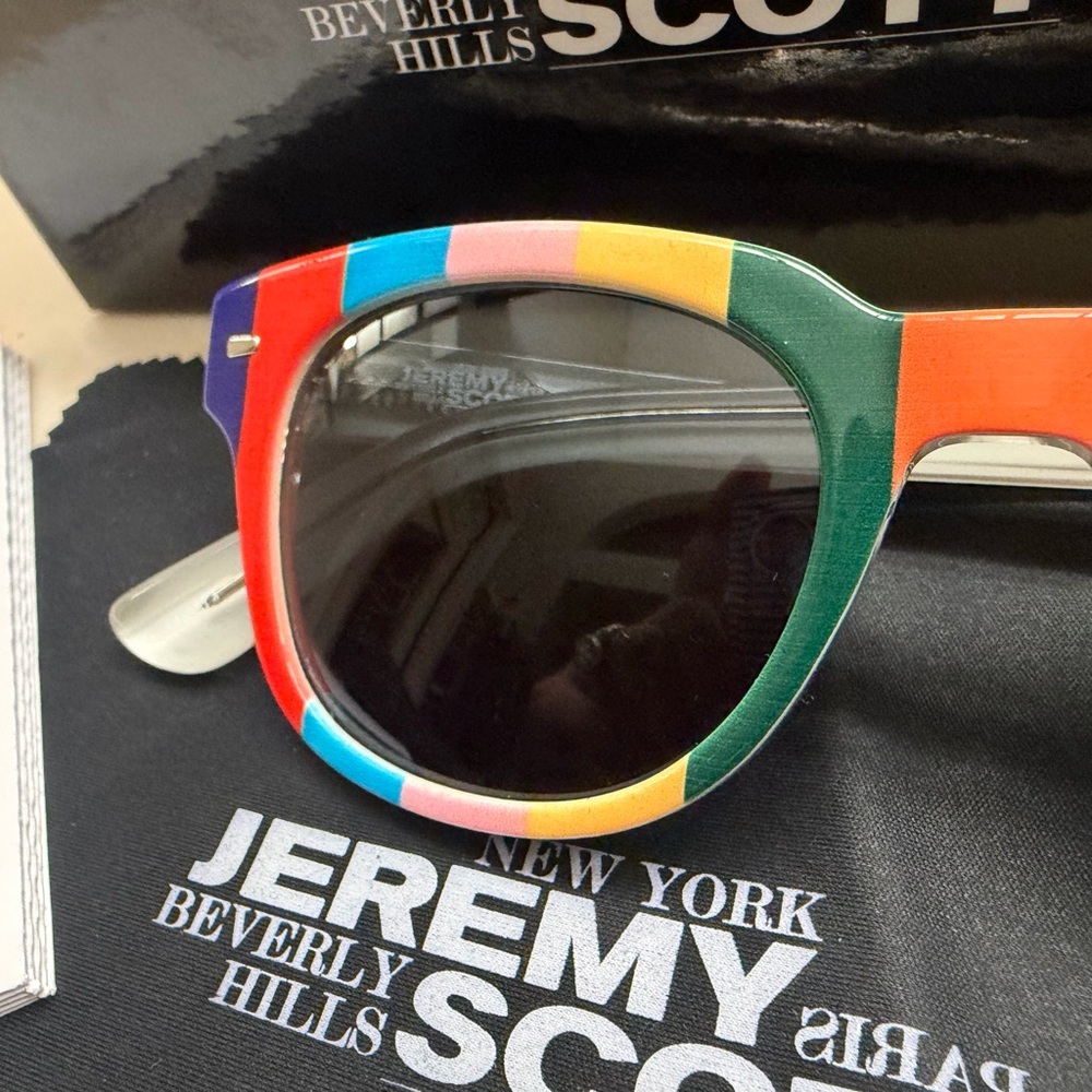 Jeremy Scott Vibrant Multicolor Colorblock Sunglasses // - Picture 2 of 6